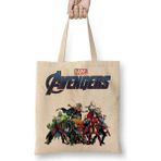 Baskı Dükkanı Marvel Avengers 08 Bez Uzun Saplı Krem Rengi Çanta