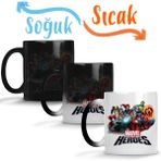 Baskı Dükkanı Marvel Heroes Sihirli Porselen Kupa
