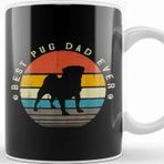 Baskı Dükkanı Mens Best Pug Dad Ever Funny Pug Dog Vintage Gifts Köpek Kupa
