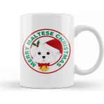Baskı Dükkanı Merry Christmas Maltese Dog Kupa