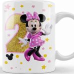 Baskı Dükkanı Mini Fare Minnie Mouse 2 Iki Yaş Hediyesi Kupa