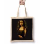 Baskı Dükkanı Mona Lisa Obscena Bez Uzun Saplı Krem Rengi Çanta