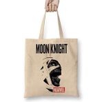 Baskı Dükkanı Moon Knight Marvel Bez Uzun Saplı Krem Rengi Çanta