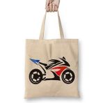 Baskı Dükkanı Moto Racing Bez Uzun Saplı Krem Rengi Çanta