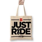 Baskı Dükkanı Mountain Bike Mtb Just Ride Branca Bez Uzun Saplı Krem Rengi Çanta