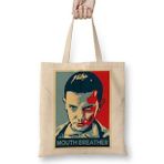 Baskı Dükkanı Mouth Breather Stranger Things Bez Uzun Saplı Krem Rengi Çanta