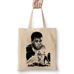 Baskı Dükkanı Muhammed Ali Boks 03 Bez Uzun Saplı Krem Rengi Çanta