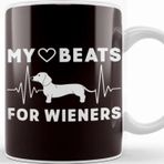 Baskı Dükkanı My Heart Beats For Wiener Sausage Dogs Dachshund Kupa