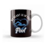 Baskı Dükkanı My Heart Is In Swimming Pool Swimmer Swim Coach Water Sports Kupa