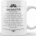 Baskı Dükkanı Namaste Yazı Meditasyon 01 Kupa