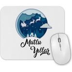Baskı Dükkanı Noel Baba Arabası ile Mutlu Yılllar Mouse Pad