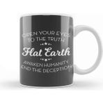 Baskı Dükkanı Open Your Eyes To The Truth Flat Earth Kupa