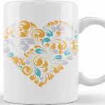 Baskı Dükkanı Ornamental Heart Aşk Kalp Kupa