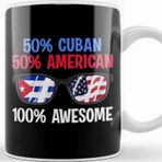 Baskı Dükkanı Patriotic 50% Cuban 50% American 100% Awesome Kupa