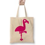 Baskı Dükkanı Pembe Yavru Flamingo 2 Bez Kadın Günlük Çanta
