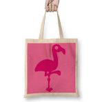 Baskı Dükkanı Pembe Yavru Flamingo Bez Kadın Günlük Çanta