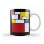 Baskı Dükkanı Piet Mondrian Inspired Cat Kedi Kupa