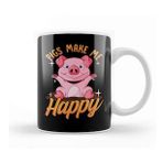 Baskı Dükkanı Pigs Make Me Happy Adorable Piglet Kupa