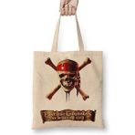 Baskı Dükkanı Pirates Of The Caribbean Bez Uzun Saplı Krem Rengi Çanta