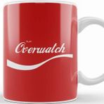 Baskı Dükkanı Play Overwatch Coke Logo Porselen 330 ml Beyaz Kupa Bardak