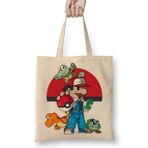 Baskı Dükkanı Pokemon Super Mario Bez Çanta