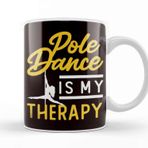 Baskı Dükkanı Pole Dancing Therapy Fitness Sports Workout Pole Dancer Porselen Beyaz Kupa Bardak