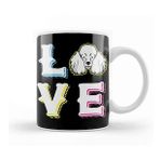 Baskı Dükkanı Poodle Love Dog Porselen 330 ml Beyaz Kupa Bardak