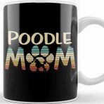 Baskı Dükkanı Poodle Mom Cute Funny Retro Dog Mom Kupa