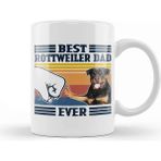 Baskı Dükkanı Porselen Beyaz Best Rottweiler Dad Ever Vintage Father Day Köpek Kupa Bardak