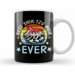 Baskı Dükkanı Porselen Beyaz Best Shih Tzu Mom Ever Dog Mommy Mama Mother Vintage Gift Kupa Bardak