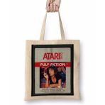 Baskı Dükkanı Pulp Fiction Game Atari Bez Uzun Saplı Krem Rengi Çanta
