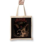 Baskı Dükkanı Rage Band Rage The Devil Bez Uzun Saplı Krem Rengi Çanta