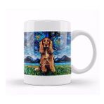 Baskı Dükkanı Red Cocker Spaniel Starry Night Kupa