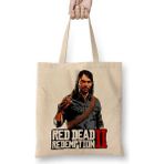 Baskı Dükkanı Red Dead Redemptıon 2 Abıgaıl Jack Marston Bez Uzun Saplı Krem Rengi Çanta