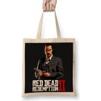 Baskı Dükkanı Red Dead Redemption 2 Dutch Bez Uzun Saplı Krem Rengi Çanta