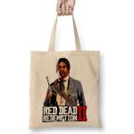 Baskı Dükkanı Red Dead Redemption 2 Javier Escuela Bez Uzun Saplı Krem Rengi Çanta