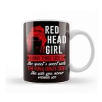 Baskı Dükkanı Redhead Girl Ginger Red Orange Hair Haired Irish Red Head Kupa