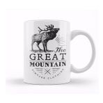 Baskı Dükkanı Retro Animal Stag Great Mountain Vintage Clothing Black Kupa