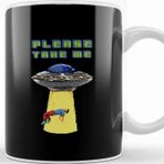 Baskı Dükkanı Retro Pixel Please Take Me Alien Abduction Kupa