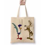 Baskı Dükkanı Road Runner ve Coyote Bez Çanta