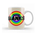 Baskı Dükkanı Sasha Banks Vintage Retro Rainbow Style Warriors Design Wrestlers Gift Kupa