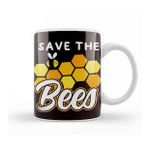 Baskı Dükkanı Save The Bees Honey Bee Animal Nature Welfare Honeycomb Kupa