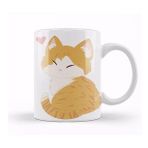 Baskı Dükkanı Sevimli Kedi Cute Ginger Cat Orange Cat Kupa