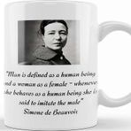 Baskı Dükkanı Simone De Beauvoir Quote Ladies' Short Sleeve Kupa