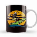 Baskı Dükkanı Skeleton Surfer Surfboard Surfing Water Sports Longboard Kupa