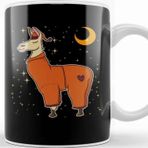 Baskı Dükkanı Sleepy Llama Bedtime Pajamas Dreaming Stars Moons Kupa