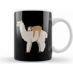 Baskı Dükkanı Sloth Riding Llama Adorable Lama & Sleepy Sloth Kupa