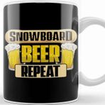 Baskı Dükkanı Snowboard Beer Repeat Funny Snowboarder Party Kupa