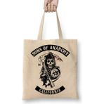 Baskı Dükkanı Sons of Anarchy Logo Bez Çanta