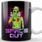 Baskı Dükkanı Space Out Hipster Alien Smoking Spacing Out Ufo Kupa